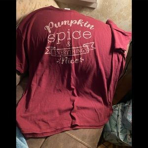 Pumpkin spice t shirt- wine colored